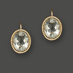 14K Yellow Gold Bezel Set Large Drop Earrings with Prasiolite - 100% Exclusive- 1049864