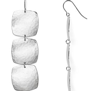 Sterling Silver Hammered Cushion Drop Earrings - 100% Exclusive- 1440647