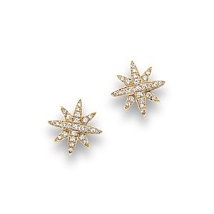 Diamond Starburst Stud Earrings in 14K Yellow Gold, .25 ct. t.w.- 1482032