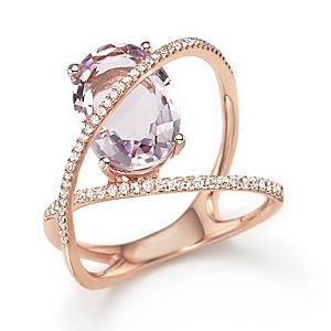Amethyst and Diamond Statement Ring in 14K Rose Gold - 100% Exclusive- 1509103