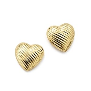 14K Yellow Gold Medium Heart Stud Earrings - 100% Exclusive- 1518597