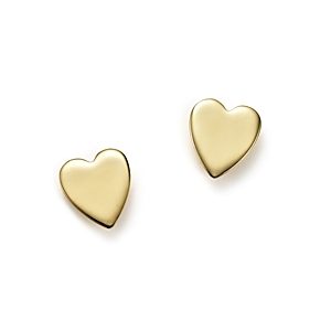 14K Yellow Gold Medium Heart Stud Earrings - 100% Exclusive- 1518598