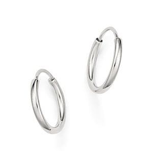 14K White Gold Small Endless Hoop Earrings - 100% Exclusive- 1518603