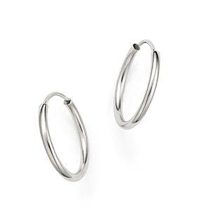14K White Gold Endless Hoop Earrings - 100% Exclusive- 1518605