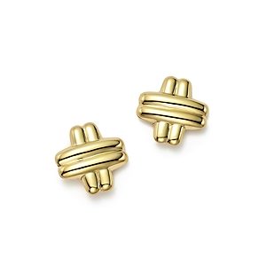 14K Yellow Gold Medium Cross Stud Earrings - 100% Exclusive- 1518608