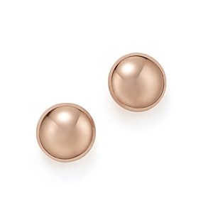14K Rose Gold Flat Ball Stud Earrings - 100% Exclusive- 1518613