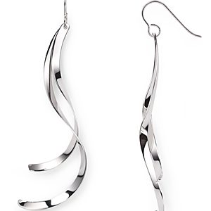 Sterling Silver Twist Flat Drop Earrings - 100% Exclusive- 1527253