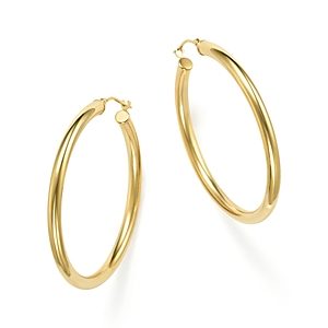 14K Yellow Gold Round Hoop Earrings - 100% Exclusive- 1613385