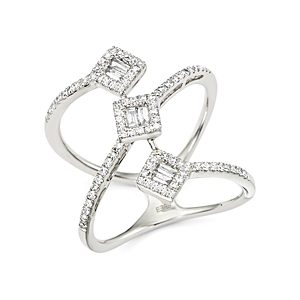 Bloomingdale's Diamond Round and Baguette Statement Ring in 14K White Gold, 0.50 ct. t.w. - 100% Exclusive- 1687247