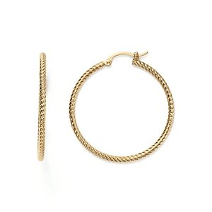 14K Yellow Gold Twisted Hoop Earrings - 100% Exclusive- 1717909
