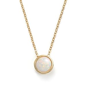 Opal Bezel Set Pendant Necklace in 14K Yellow Gold, 18 - 100% Exclusive- 1718129