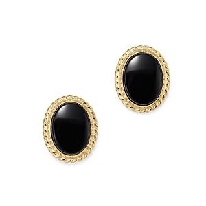 Onyx Bezel Set Small Stud Earrings in 14K Yellow Gold - 100% Exclusive- 1722989