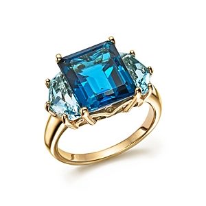 London and Sky Blue Topaz Statement Ring in 14K Yellow Gold - 100% Exclusive- 1769132