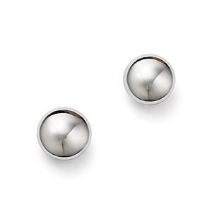 14K White Gold Flat Ball Stud Earrings - 100% Exclusive- 1804487