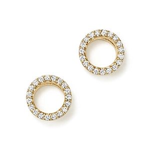 Diamond Circle Stud Earrings in 14K Yellow Gold, .20 ct. t.w. - 100% Exclusive- 1814962