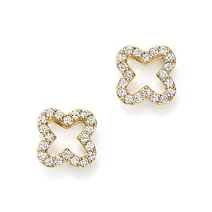 Diamond Clover Stud Earrings in 14K Yellow Gold, 0.20 ct. t.w. - 100% Exclusive- 1814963