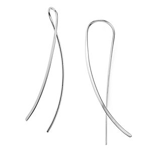 Sterling Silver Crossover Sweep Drop Earrings - 100% Exclusive- 1887784