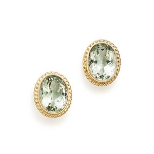 Bloomingdale's Prasiolite Oval Bezel Stud Earrings in 14K Yellow Gold - 100% Exclusive- 1852330