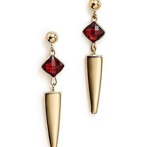 Garnet Dagger Drop Earrings in 14K Yellow Gold - 100% Exclusive- 2415349
