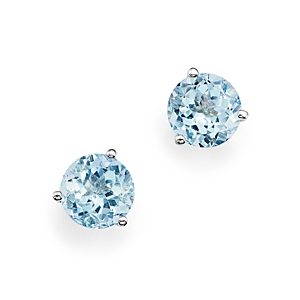 Aquamarine Stud Earrings in 14K White Gold - 100% Exclusive- 2416575