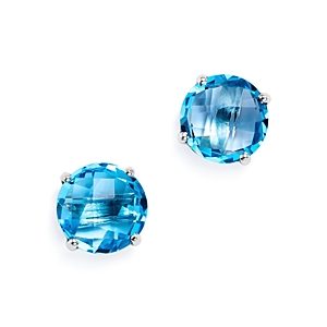 Blue Topaz Briolette Stud Earrings in 14K White Gold - 100% Exclusive- 2416572