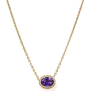 Amethyst Bezel Pendant Necklace in 14K Yellow Gold, 18 - 100% Exclusive- 2509609