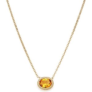 Citrine Bezel Pendant Necklace in 14K Yellow Gold, 18 - 100% Exclusive- 2509611