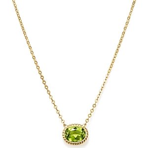 Peridot Bezel Pendant Necklace in 14K Yellow Gold, 18 - 100% Exclusive- 2509613