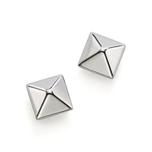 Bloomingdale's 14K White Gold Small Pyramid Earrings - 100% Exclusive- 680522