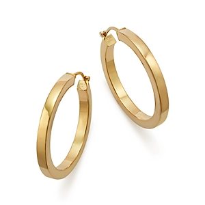Bloomingdale's 14K Yellow Gold Square Polished Tube Hoop - 100% Exclusive- 585808