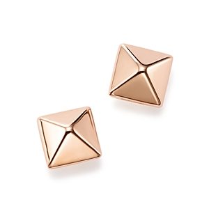 14K Rose Gold Small Pyramid Post Earrings - 100% Exclusive- 677072