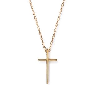14K Yellow Gold Small Cross Pendant Necklace, 18 - 100% Exclusive- 1391721