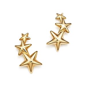 14K Yellow Gold Triple Star Climber Earrings - 100% Exclusive- 1391726