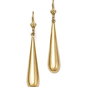 14K Yellow Gold Long Teardrop Earrings - 100% Exclusive- 1391714