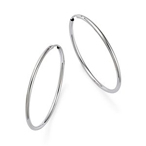 Bloomingdale's 14K White Gold Small Endless Hoop Earrings - 100% Exclusive- 538475