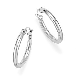 Bloomingdale's 14K White Gold Tube Hoop Earrings - 100% Exclusive- 538479