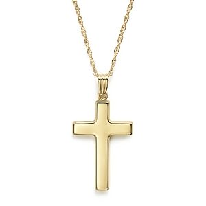 14K Yellow Gold Polished Cross Necklace, 18 - 100% Exclusive- 706401