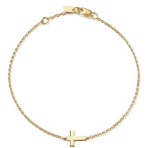 14K Yellow Gold Small Cross Bracelet - 100% Exclusive- 2547790