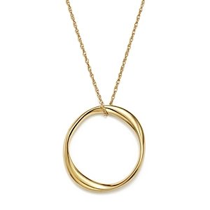 14K Yellow Gold Twisted Ring Pendant Necklace, 18 - 100% Exclusive- 2547798