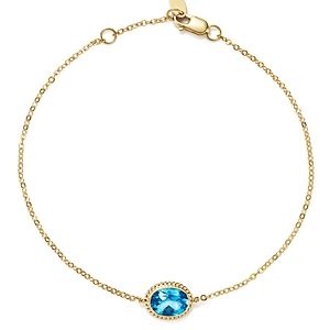 Blue Topaz Oval Bracelet in 14K Yellow Gold - 100% Exclusive- 2549243