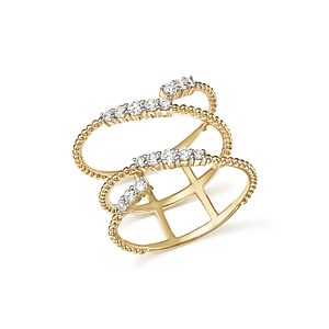 Diamond Beaded Swirl Ring in 14K Yellow Gold, .45 ct. t.w. - 100% Exclusive- 2414603