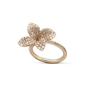 Pasquale Bruni 18K Rose Gold Secret Garden Pave Diamond Four Petal Flower Ring- 2442455