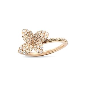 Pasquale Bruni 18K Rose Gold Secret Garden Four Petal Flower Pave Diamond Ring- 2442456