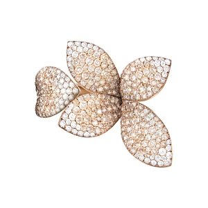 Pasquale Bruni 18K Rose Gold Secret Garden Four Petal Pave Diamond Ring- 2082188
