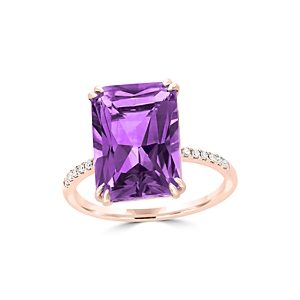 Amethyst and Diamond Statement Ring in 14K Rose Gold - 100% Exclusive- 2544119