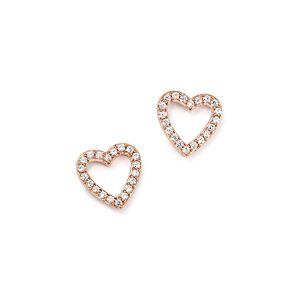 Diamond Heart Stud Earrings in 14K Rose Gold, .20 ct. t.w.- 100% Exclusive- 2619864