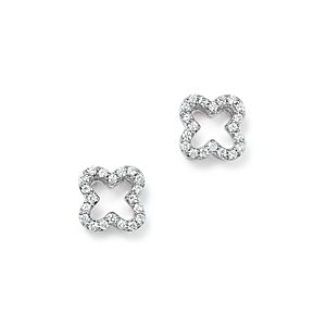 Diamond Clover Stud Earrings in 14K White Gold, .20 ct. t.w.- 100% Exclusive- 2619874