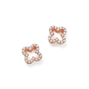 Diamond Clover Stud Earrings in 14K Rose Gold, .20 ct. t.w.- 100% Exclusive- 2619873