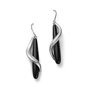 Onyx Spiral Drop Earrings in Sterling Silver - 100% Exclusive- 2647359
