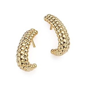 14K Yellow Gold Beaded J-Drop Earrings - 100% Exclusive- 2677320